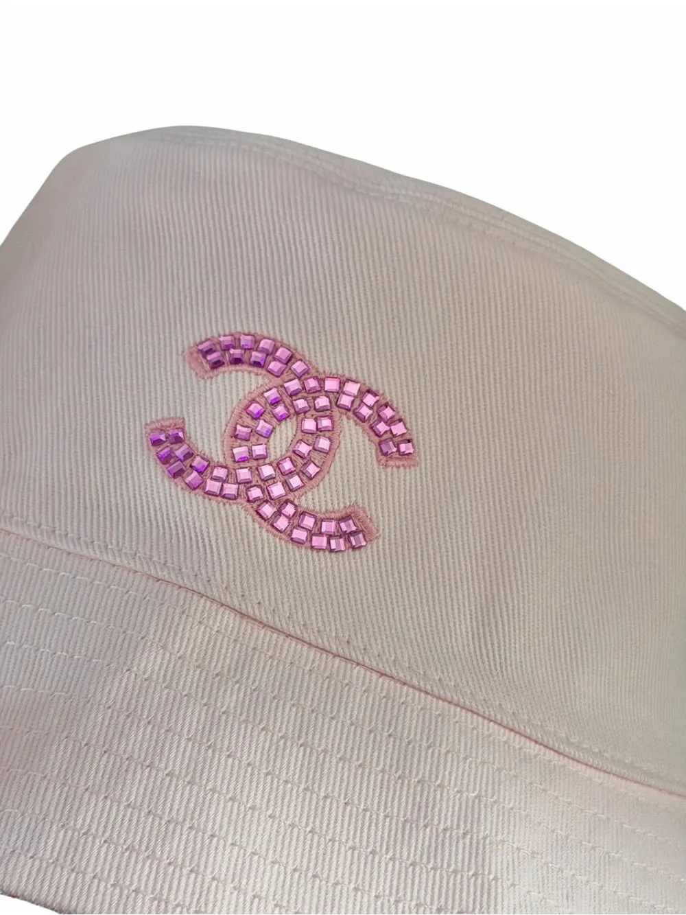 Chanel Beauty GWP Pink CC Rhinestone Logo Bucket Hat
